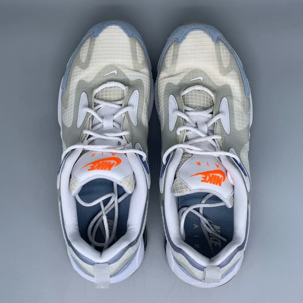 Nike Air Max 200 White Blue‎ Orange Running Shoes CJ0575-100 Men’s Sz 11